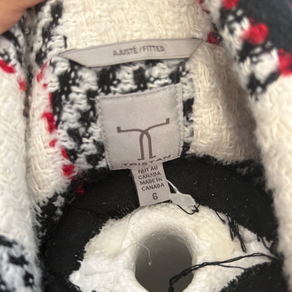 Tristan Wool Blend Plaid Cropped Business Casual Jacket - Picture 4 of 5